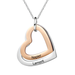 Custom Double Heart Name Necklace