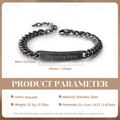 Custom Vintage ID Bracelet for Men