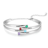 Mom Bangle with Kids' Names & Birthstones