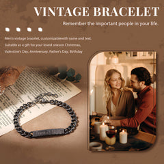 Custom Vintage ID Bracelet for Men