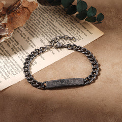 Custom Vintage ID Bracelet for Men