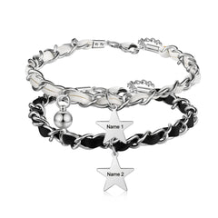 Couple Star Name Bracelet – Personalized Matching Set