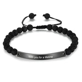 Custom Lava Rock Bar ID Bracelet