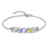 Custom Birthstone Infinity Name Bracelet