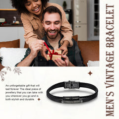 Black Braided Bracelet with Name Beads