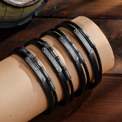 Black Braided Bracelet with Name Beads