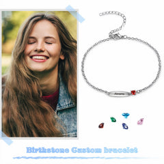 Birthstone Bar Bracelet