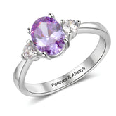Engraved Birthstone Ring
