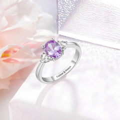 Engraved Birthstone Ring