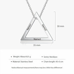 Triangle Three Name Necklace