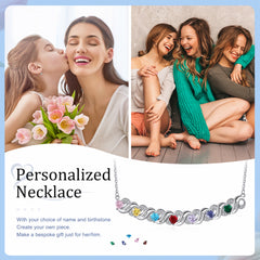 Horizontal Birthstone Necklace