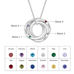 Birthstones Russian Ring Necklace