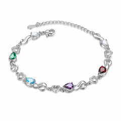 Birthstones Infinity Name Bracelet