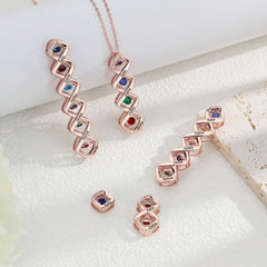 Vertical Birthstone Necklace