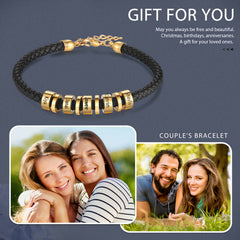 Mens Black & Gold Custom Bracelet