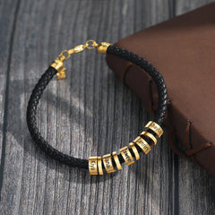 Mens Black & Gold Custom Bracelet