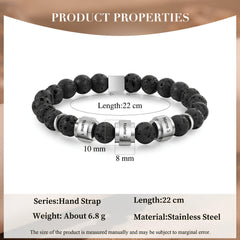 Custom Engraved Lava Stone Name Bracelet
