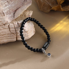 Black Beaded Projection Bracelet