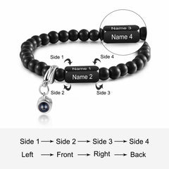 Black Beaded Projection Bracelet