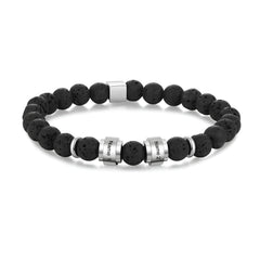 Custom Engraved Lava Stone Name Bracelet