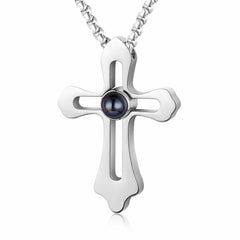 Personalized Cross Projection Necklace