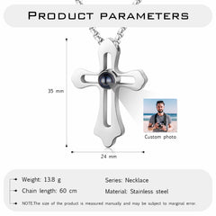 Personalized Cross Projection Necklace