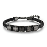 Custom Name Braided Leather Bracelet for Men