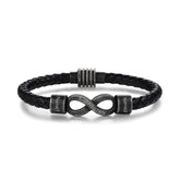 Custom Engraved Leather Infinity Bracelet