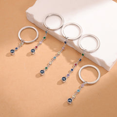 Custom Photo Projection Keychain with Birthstones