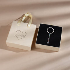 Custom Photo Projection Keychain with Birthstones