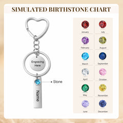 Custom Birthstone Name Keychain