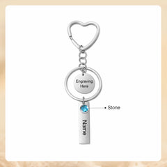 Custom Birthstone Name Keychain