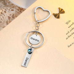 Custom Birthstone Name Keychain