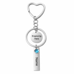 Custom Birthstone Name Keychain
