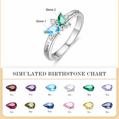 Double Stone Name Ring