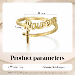 Cross Name Ring