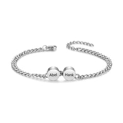 Engraved Circle Tag Bracelet