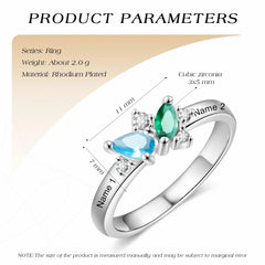 Double Stone Name Ring