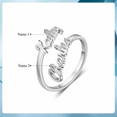 Two Names Ring - Adjustable
