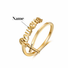 Cross Name Ring