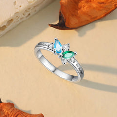 Double Stone Name Ring