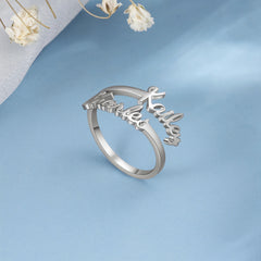 Two Names Ring - Adjustable