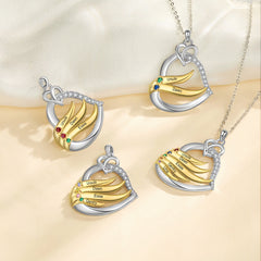 Custom Names & Birthstones Heart Necklace