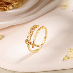 Cross Name Ring