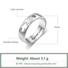 Custom Baby Footprint Birthstone Ring