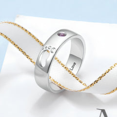 Custom Baby Footprint Birthstone Ring
