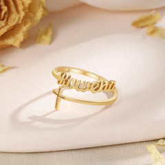 Cross Name Ring