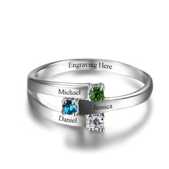 Custom 3 Stone Name Ring