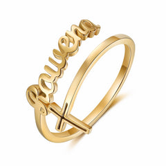 Cross Name Ring