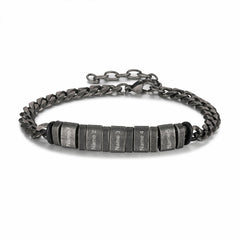 Vintage Black Steel Men’s Name Bracelet
